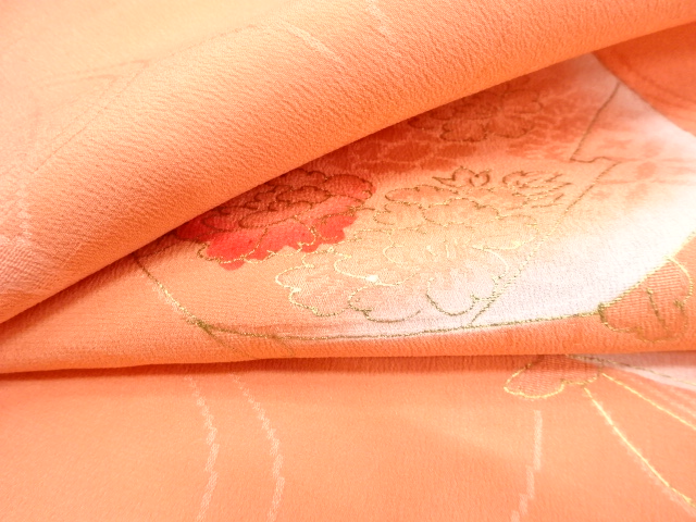  アンティーク　花に糸巻き模様　羽尺反物